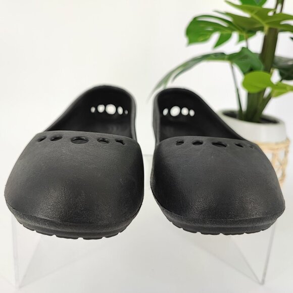 Crocs Women's Vintage Black Croslite Ballet Flats Size 7 - Picture 2 of 8